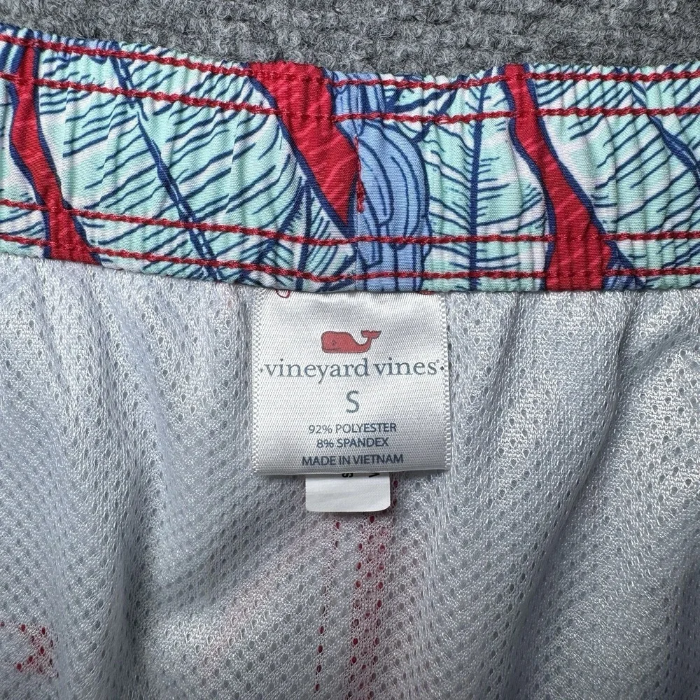 Vineyard Vines Blue‎ Teal Tropical Floral Print Swim Trunks Board Shorts Men S